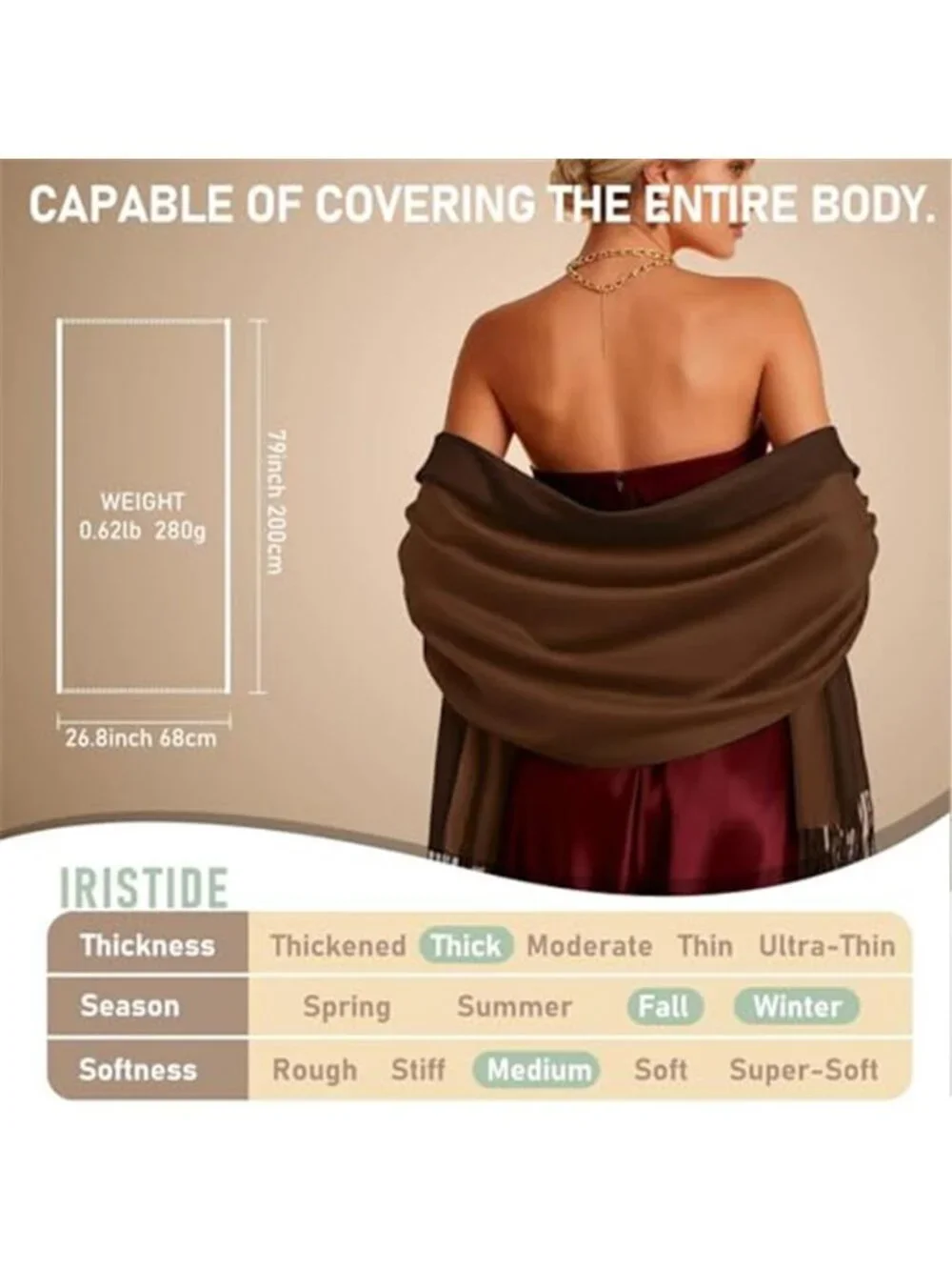 Pashmina Scarf for Women Winter Dressy Shawls and Wraps for Evening Wedding